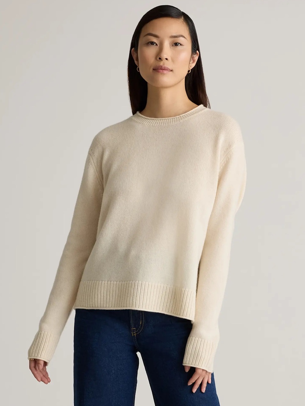 Quince Mongolian Cashmere Boxy Crewneck Sweater